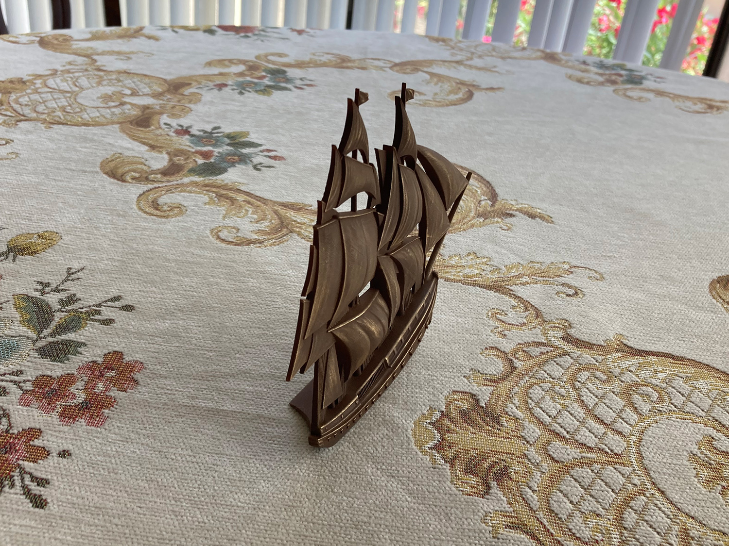 Frigate Bronze Sculpture. 3D Printing Services. Tabletop Souvenir.